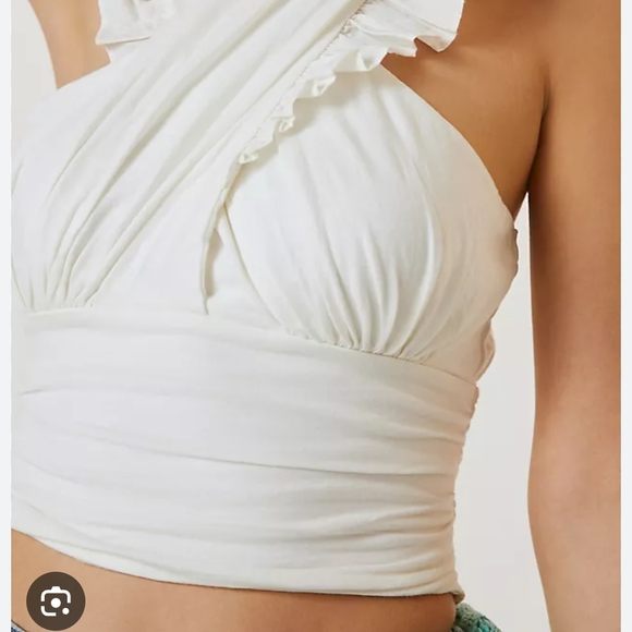Anthropologie Tops - Anthropologie Pleated Ruffle Halter Top